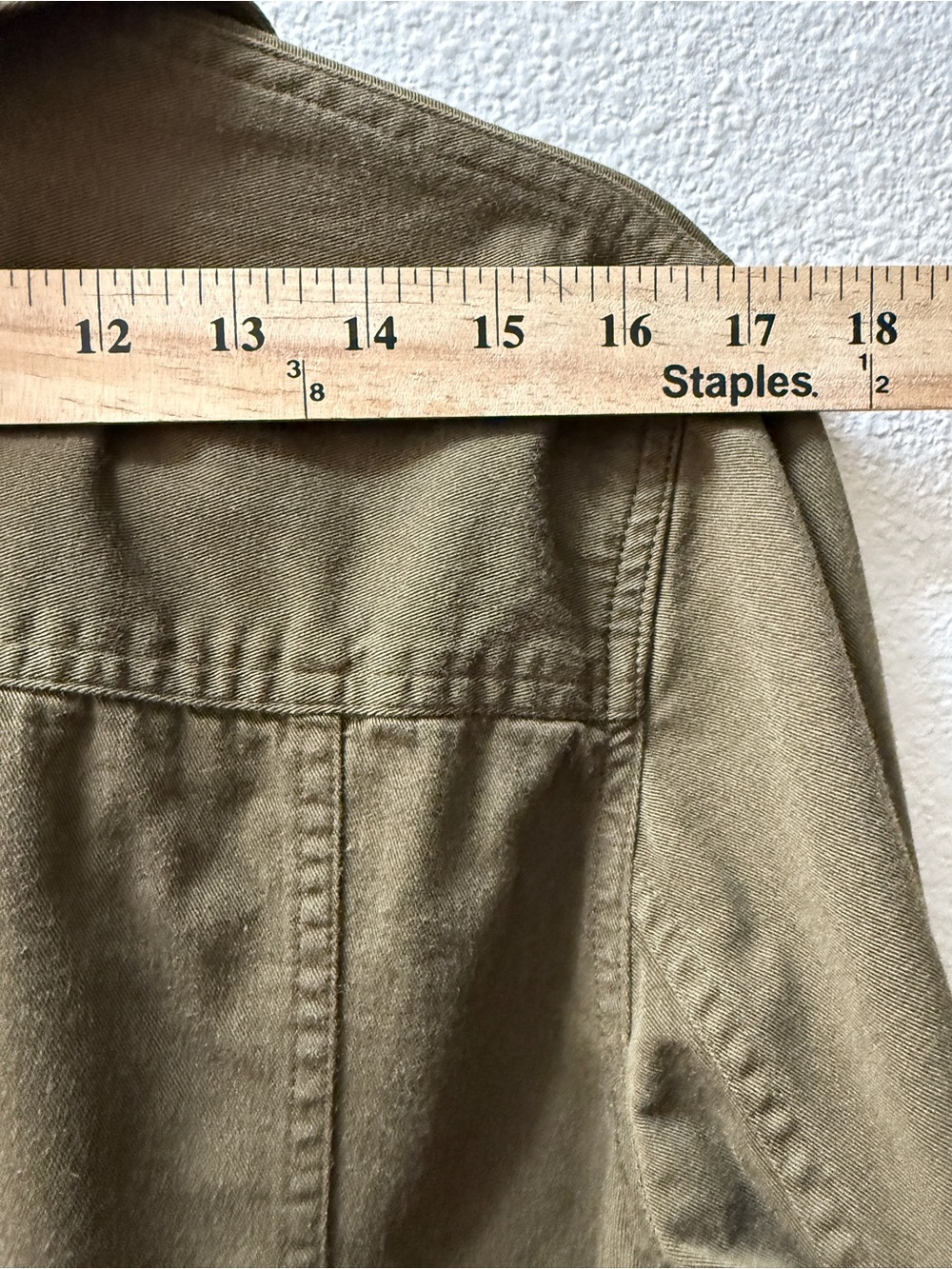 Lauren Ralph Lauren Women's Jacket Sz L Green Cotton Rayon Blend Utility Trucker - Picture 9 of 9